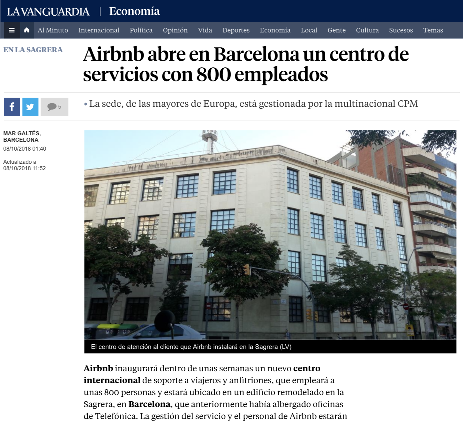 Airbnb CPM lavanguardia alquiler de equipos de sonido para empresas granollers barcelona