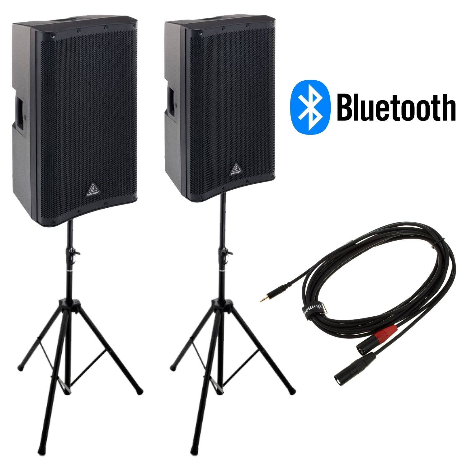 Pack altavoces Behringer Bluetooth 1400w stereo con soporte trípode y cableado